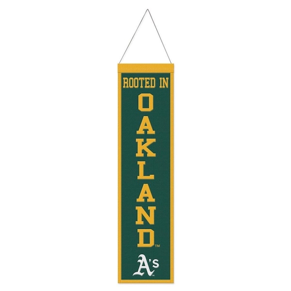 Wraft Fanatics 8 x 32 in. Oakland Athletics Banner Wool Heritage Slogan Design - 9416647818