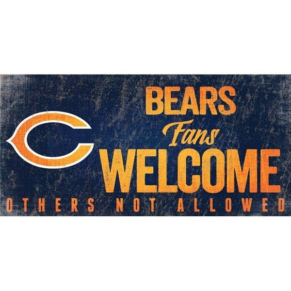 Fan Creations Chicago Bears Wood Sign Fans Welcome 12x6 - 7846015256