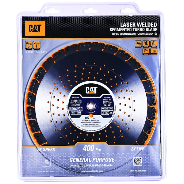 Caterpillar 400 Pro 10mm Laser Welded General Purpose Diamond Blade 16-In - 400mm - DA32031U