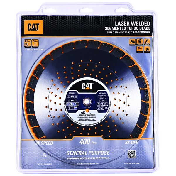 Caterpillar 400 Pro 10mm Laser Welded General Purpose Diamond Blade 16-In - 400mm - DA32031U