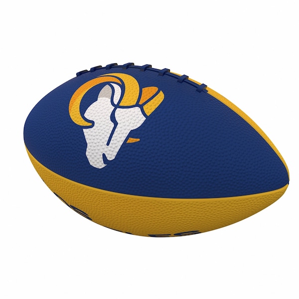 Logo Brands LA Rams Pinwheel Logo Junior-Size Rubber Football - 629-93JR-2