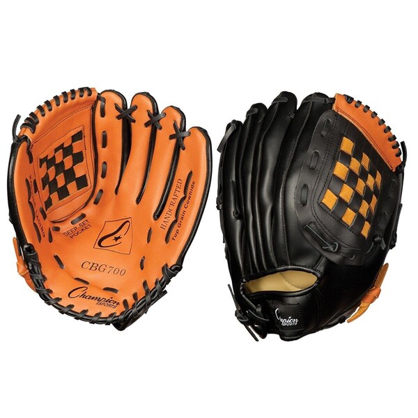 Champion Sports 12 in. Leather Front Vinyl Back Fielders Glove - CHSCBG700