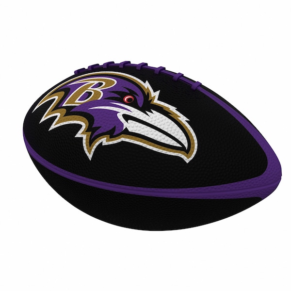 Logo Brands Baltimore Ravens Pinwheel Logo Junior-Size Rubber Football - 603-93JR-2