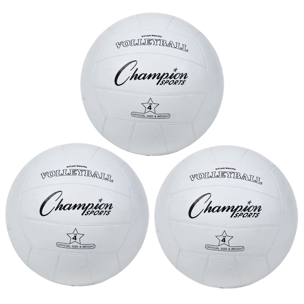 Champion Sports Rubber Volleyball, Official Size, PK3 - VR4