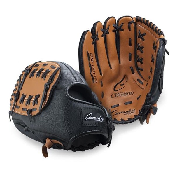 Champion Sports Champion Sports CBG600RH 11 in. Full Grain Leather Fielders Glove - Full Right; Brown & Black - CBG600RH