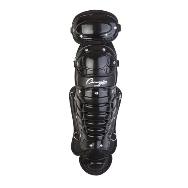 Champion Sports 11 in. Double Knee Shinguard with Wings, Black - LG84AWBK