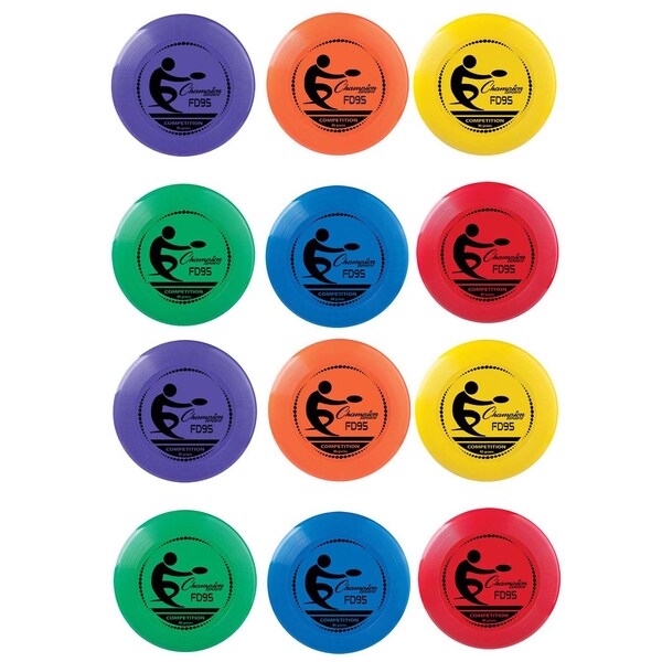 Champion Sports Competition Plastic Disc, 95 Gram, 12PK - FD95