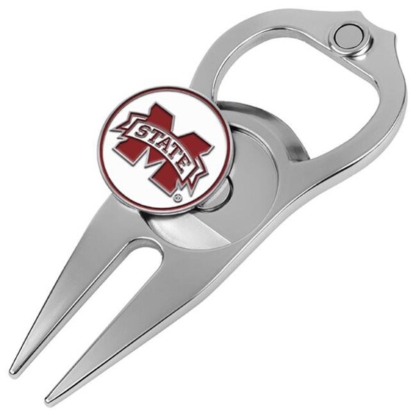 Linkswalker LinksWalker LW-CO3-MSB-HTDT Mississippi State Bulldogs-Hat Trick Divot Tool - LW-CO3-MSB-HTDT