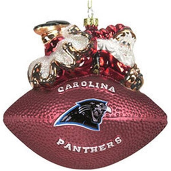Caseys Carolina Panthers Ornament 5 1/2 Inch Peggy Abrams Glass Football - 194618879
