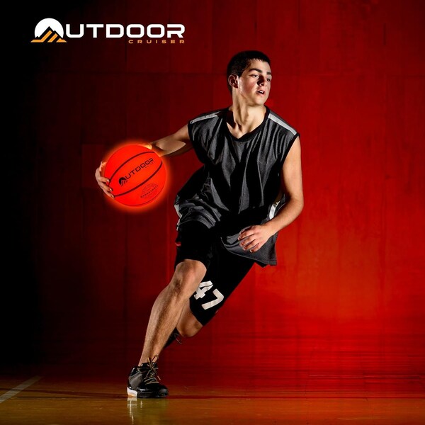 Outdoorcruiser Light Up Basketball Waterproof Rubber Construction Glow in The Dark Glows Up to 30Hrs TapActivation - OCBBL7