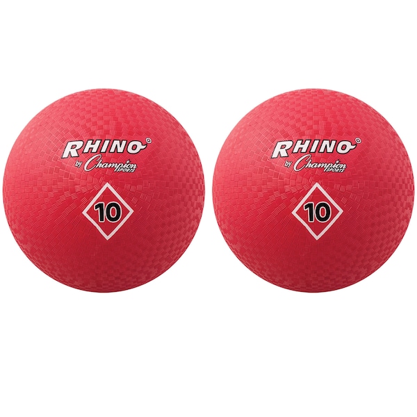 Champion Sports Playground Ball 10in, Red, PK2 - PG10RD