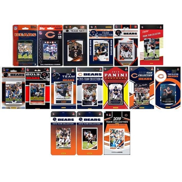 Williams & Son Saw & Supply C&I Collectables BEARS1619TS NFL Chicago Bears 16 Different Licensed Trading Card Team Set - BEARS1619TS