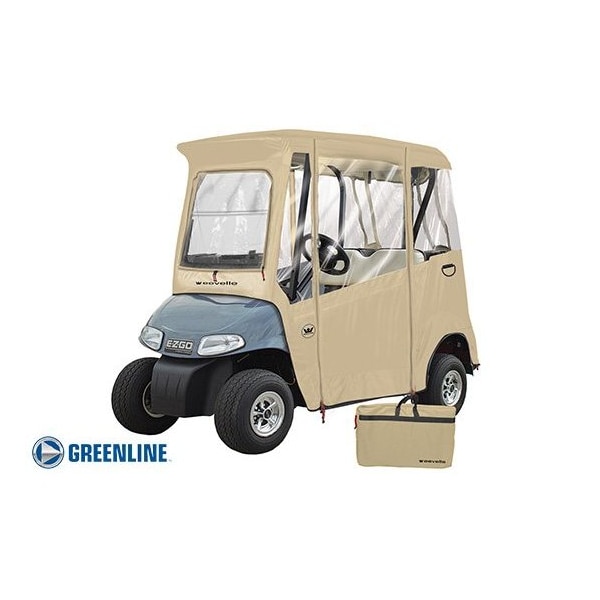 Eevelle Greenline 2 Passenger Drivable Golf Cart Enclosure - Tan - GLEEZT02