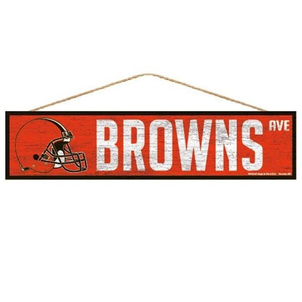 Wincraft Cleveland Browns Sign 4x17 Wood Avenue Design - 3208592893