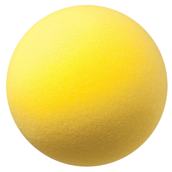 Champion Sports Uncoated Regular Density Foam Ball, 8-1/2in, Yellow, PK2 - RD85