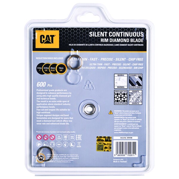 Caterpillar 600 Pro Tile-Hard Dense Materials 7-In Blade 180mm - DA33504U