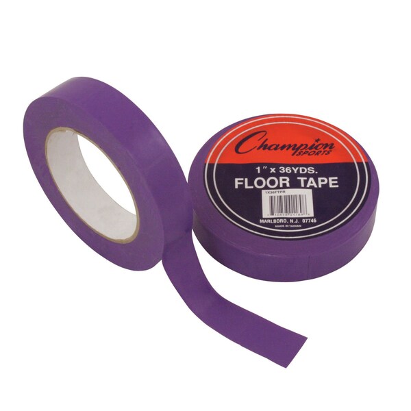 Champion Sports Floor Marking Tape, 1in x 36 yd, Purple, PK6 - 1X36FTPR