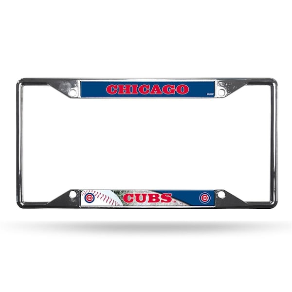 Bookazine Chicago Cubs License Plate Frame Chrome EZ View - MK52309