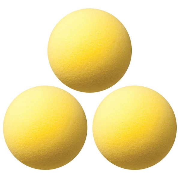 Champion Sports Uncoated Regular Density Foam Ball, 7in, Yellow, PK3 - RD7