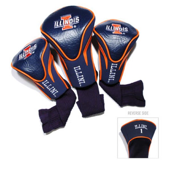 Team Golf Team Golf 21394 Illinois Fighting Illini 3 Pack Contour Fit Headcover - 21394
