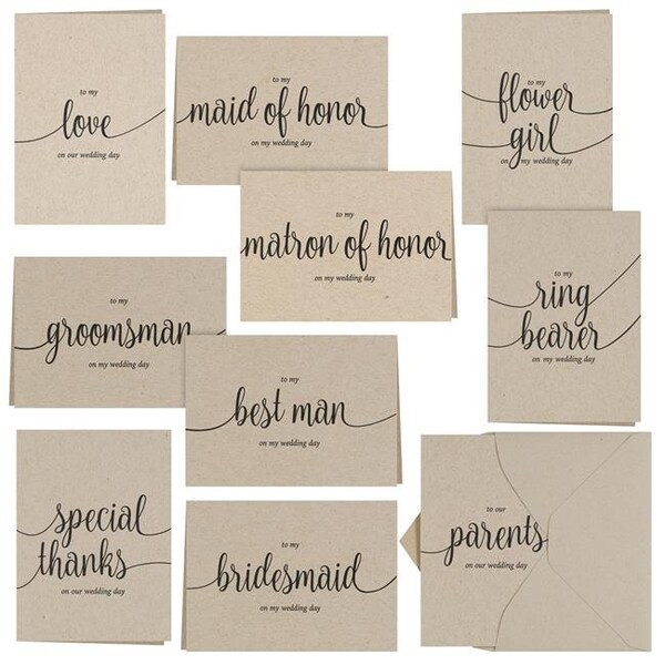 Hortense Hewitt Hortense B. Hewitt 53894 Kraft Wedding Party Thank You Set - Pack of 30 - 53894