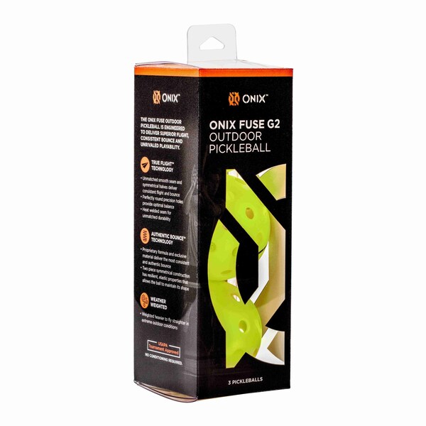 Onix Fuse G2 Outdoor Pickleball Balls, Neon Green, 3PK - KZ41003N-G2