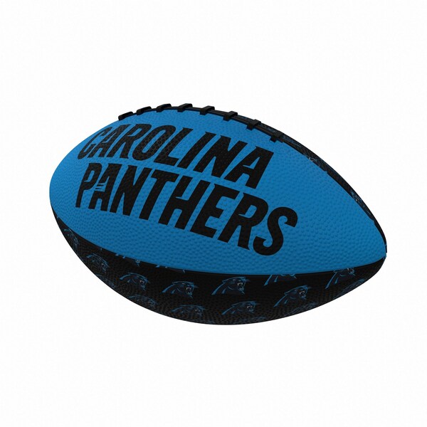 Logo Brands Carolina Panthers Repeating Mini-Size Rubber Football - 605-93MR-3