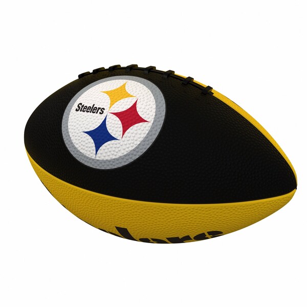 Logo Brands Pittsburgh Steelers Pinwheel Logo Junior-Size Rubber Football - 625-93JR-2
