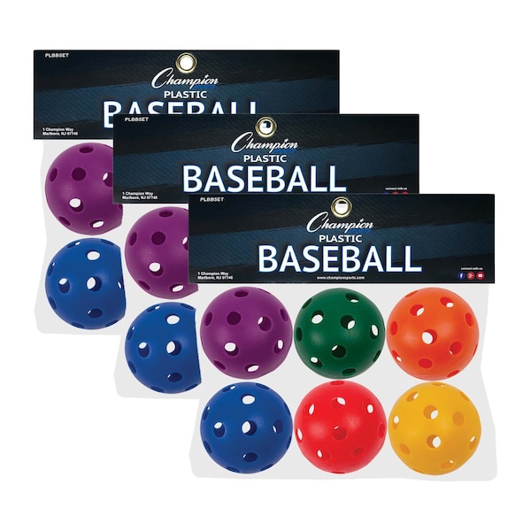 Champion Sports Plastic Baseballs, PK18 - PLBBSET