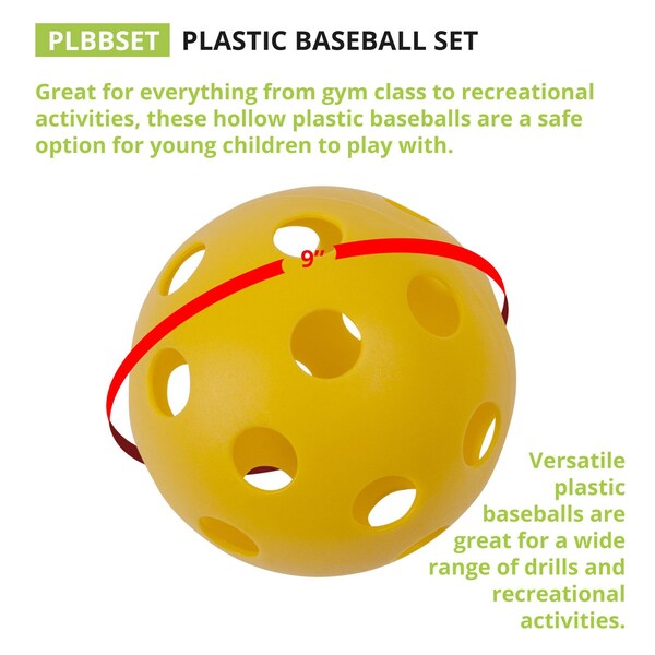 Champion Sports Plastic Baseballs, PK18 - PLBBSET