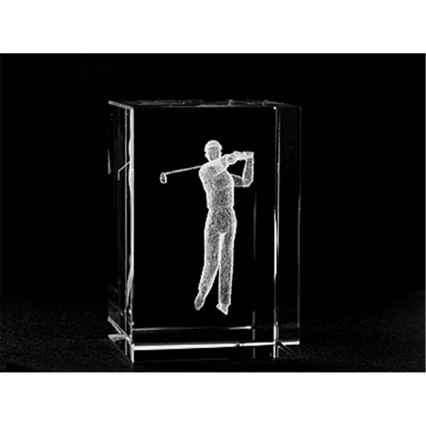 Happyholidays 1159-70-37 Crystal Laser-Engraved Golfer Sports Laser-Cut 2 L x 2.75 H x 2 W in. - HA2925028