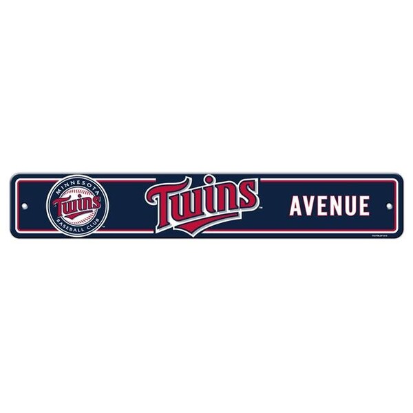 Fremont Die Consumer Products Inc Fremont Die 2324562309 4 x 24 in. Minnesota Twins Plastic Street Style Sign - 2324562309