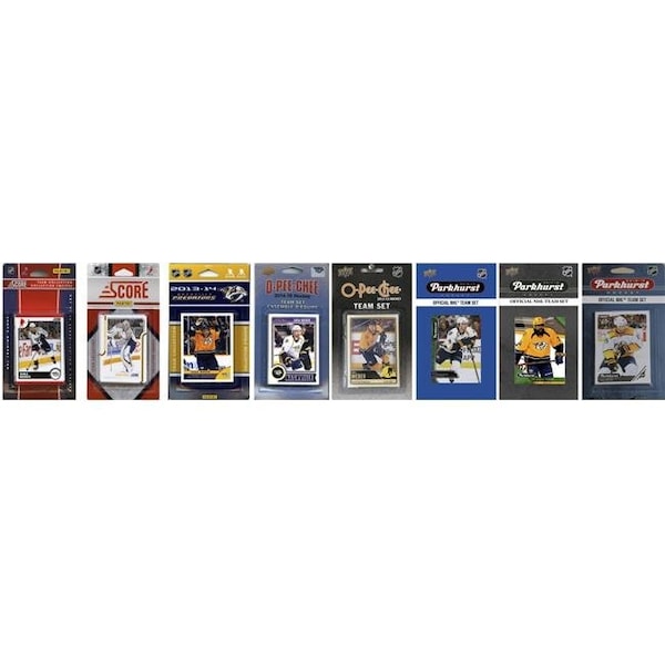 Williams & Son Saw & Supply C&I Collectables PREDATORS818TS NHL Nashville Predators 8 Different Licensed Trading Card Team Sets - PREDATORS818TS