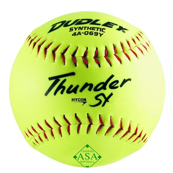 Spalding Sports Russell 12 in. Dudley ASA Poly Core Synthetic Cover Thunder SY Softball, 6PK - SP571607