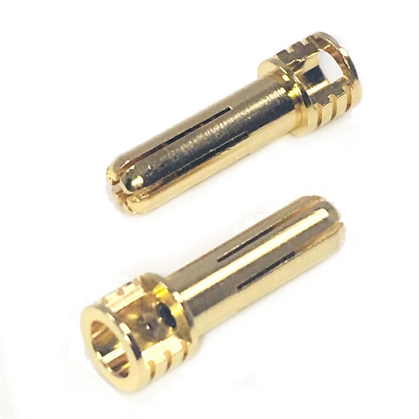 Trinity 2 Piece 5 mm Pure Copper Gold Plated Bullet ConnectorsMale - TRIREV2204