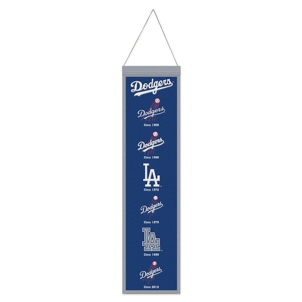 Wraft Fanatics 8 x 32 in. Heritage Evolution Design Los Angeles Dodgers Wool Banner - 9416647745