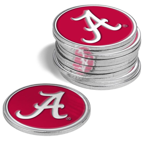 Linkswalker LinksWalker LW-CO3-ACT-12BMPK Alabama Crimson Tide Ball Markers - Pack of 12 - LW-CO3-ACT-12BMPK