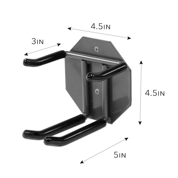 Raxgo Wall Mounted Ski Rack, Ski Wall Mount for 2 Pairs of Skis & Poles or Snowboard, Set of 2 Hooks - RGWMSR2PCK