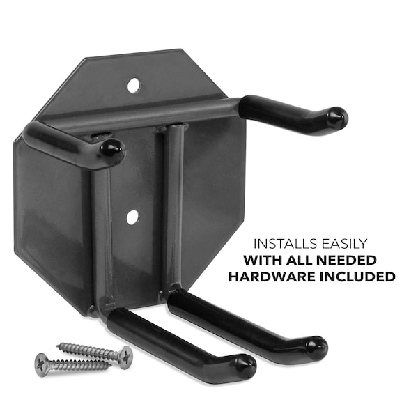 Raxgo Wall Mounted Ski Rack, Ski Wall Mount for 2 Pairs of Skis & Poles or Snowboard, Set of 2 Hooks - RGWMSR2PCK