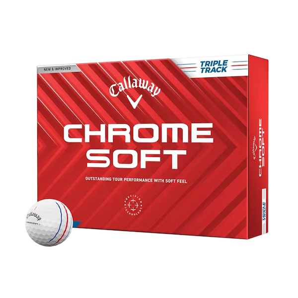 Callaway Chrome Soft Triple Track White 2024 Golf Balls - 1 Dozen - 64212611280