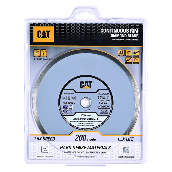 Caterpillar 200 Trade Tile-Hard Dense Materials 10-In Blade 250mm - DA30510U