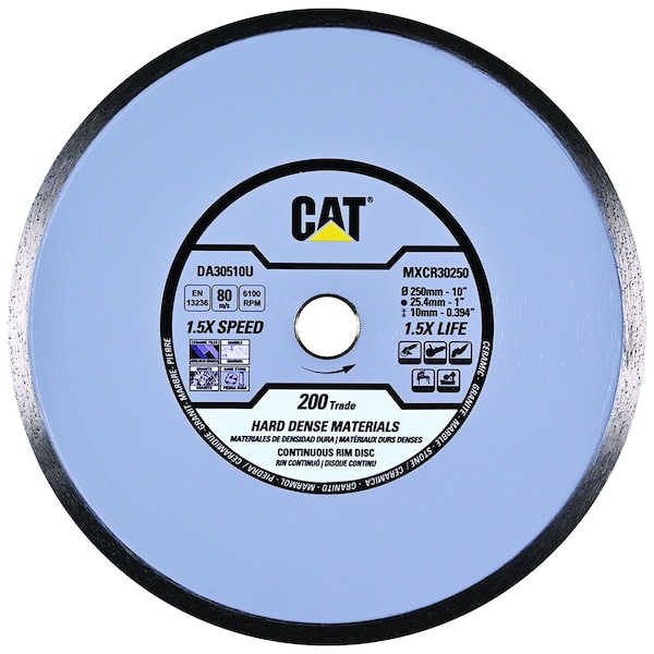 Caterpillar 200 Trade Tile-Hard Dense Materials 10-In Blade 250mm - DA30510U
