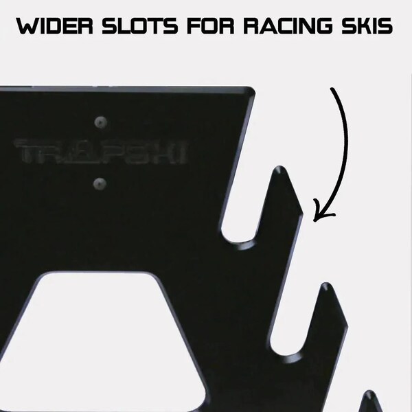 Trapski Double All Mountain/Racing/XC Ski Rack, Holds 2 Pairs, Black - TRAPSKI2R-BLK