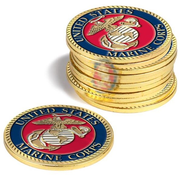 Linkswalker LinksWalker LW-MIL-MAR-12BMPK US Marines-Ball Markers - Pack of 12 - LW-MIL-MAR-12BMPK