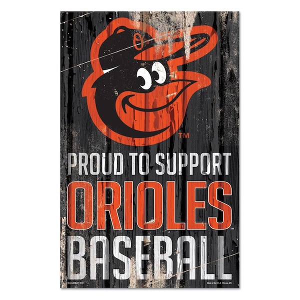 Wincraft Baltimore Orioles Sign 11x17 Wood Proud to Support Design - 3208593367