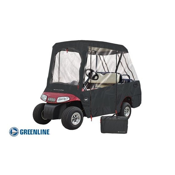 Eevelle Greenline 2-4 Passenger Drivable Golf Cart Enclosure - Black - GLEB24