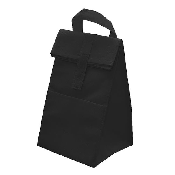 Debco Debco NW6762 Non Woven Insulated Lunch Bag Black  - 12 Pack - NW6762