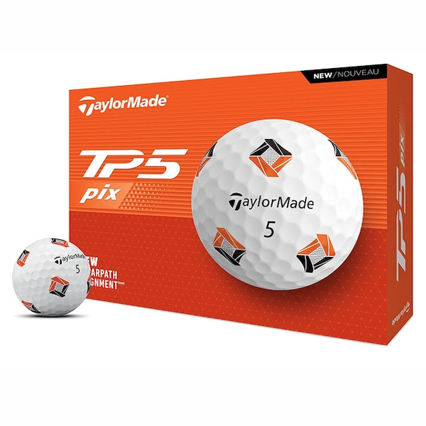 Taylormade TP5 PIX White 2024 Golf Balls - 1 Dozen - N7671001