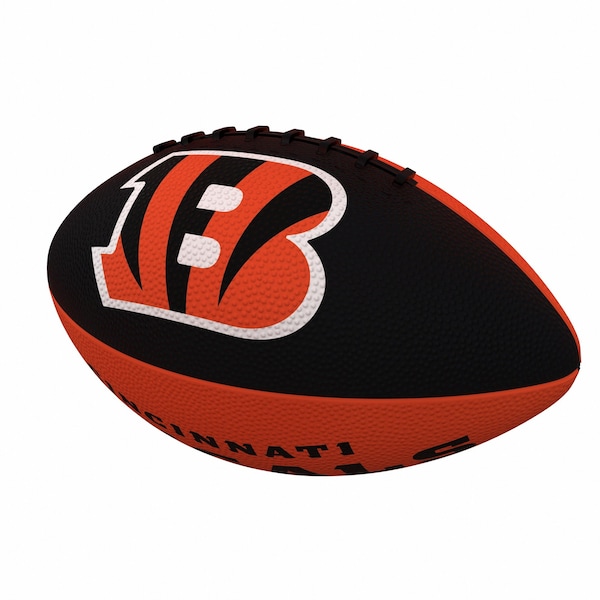 Logo Brands Cincinnati Bengals Pinwheel Logo Junior-Size Rubber Football - 607-93JR-2