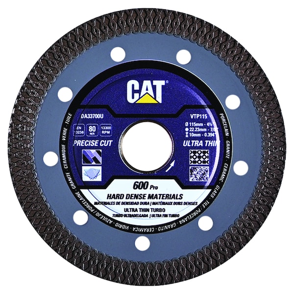 Caterpillar 600 Pro Porcelain Tile-Hard Dense Materials 4.5-In Blade 115mm - DA33700U